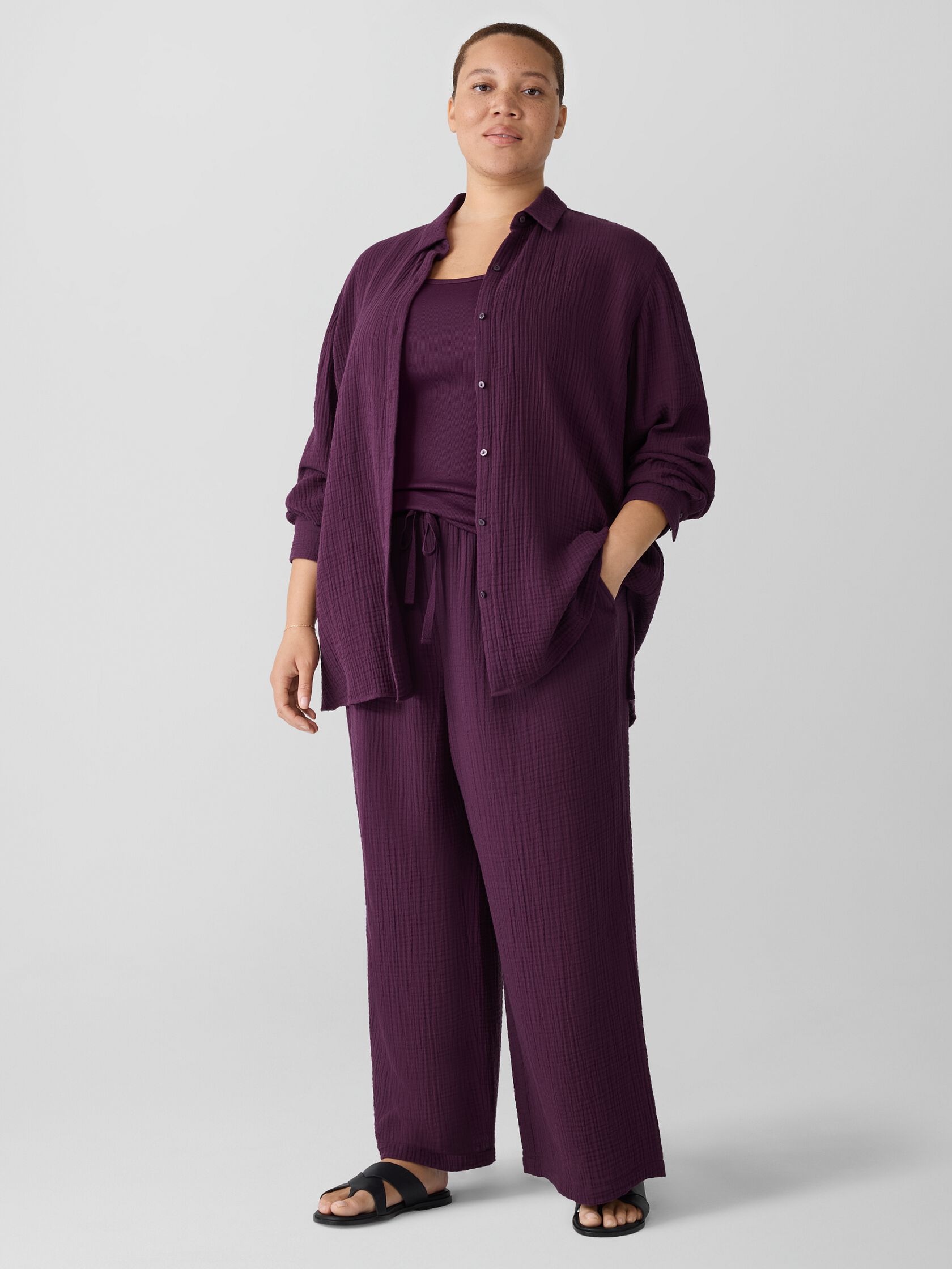 Organic Cotton Lofty Gauze Classic Collar Shirt