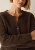 Mohair Plush M&eacute;lange Crew Neck Cardigan