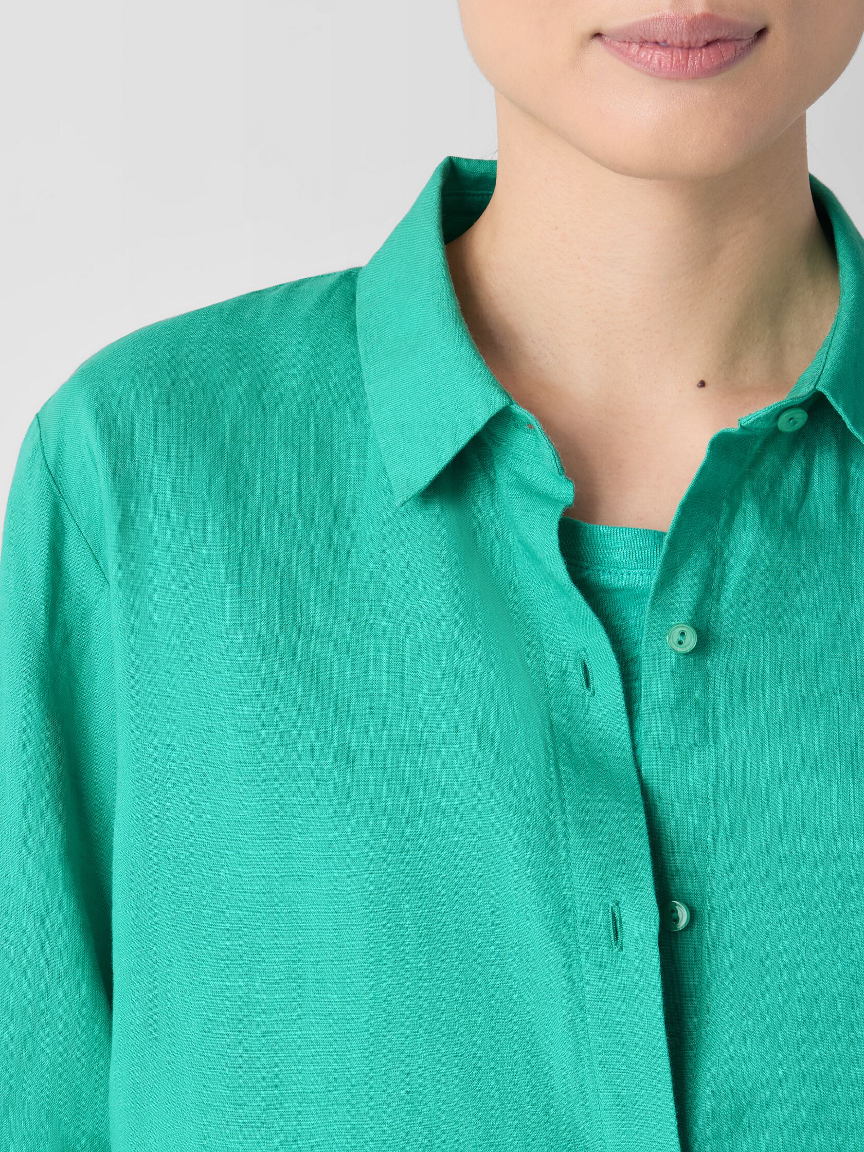 Organic Handkerchief Linen Classic Collar Shirt