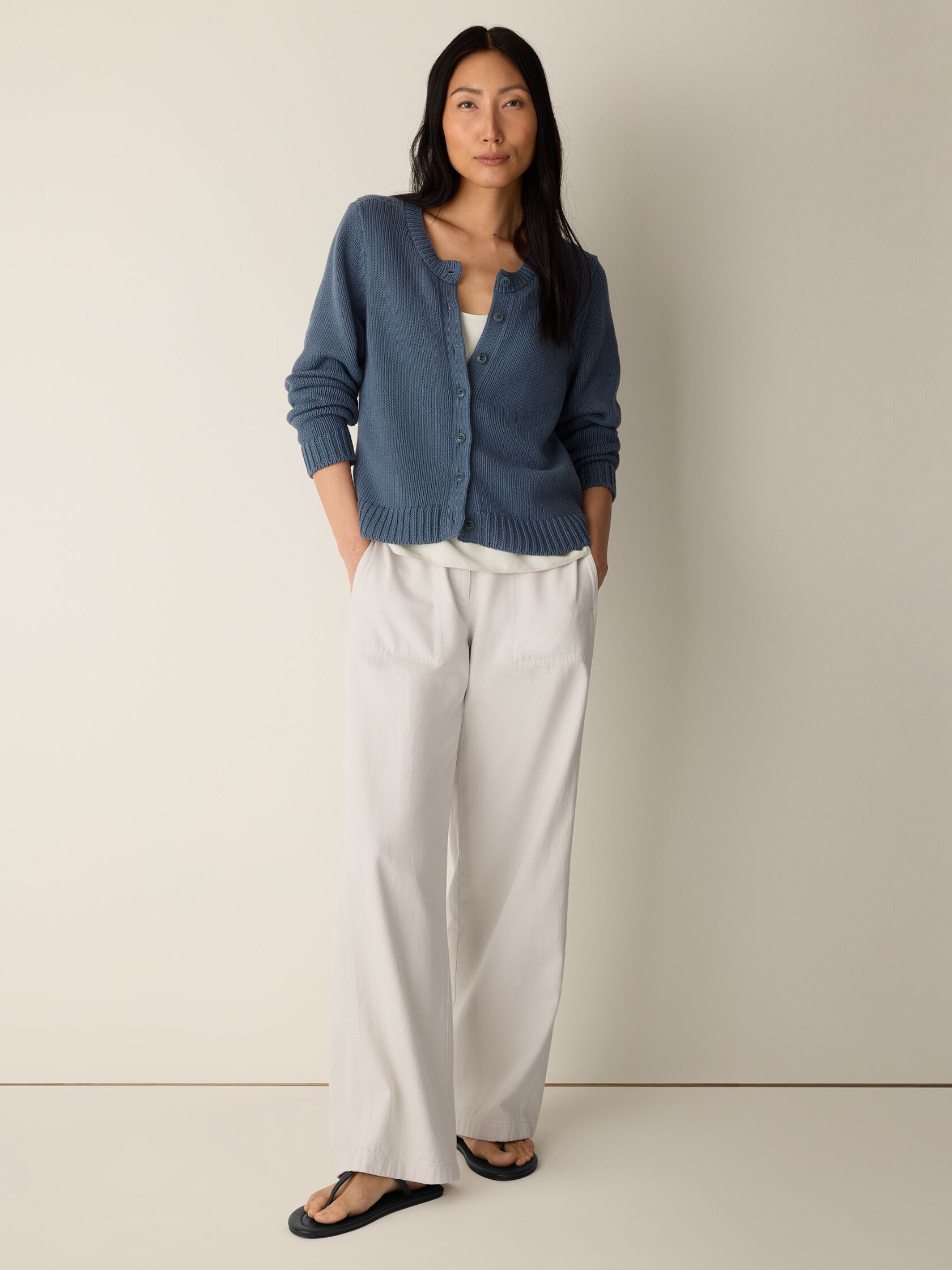 Peruvian Organic Cotton Cord Jersey Cardigan