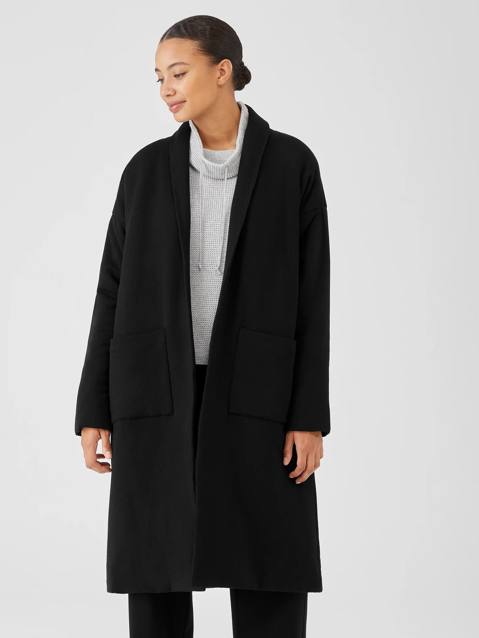 Cozy Brushed Terry Hug Padded Coat | EILEEN FISHER