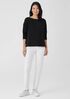 Pima Cotton Stretch Jersey Bateau Neck Top