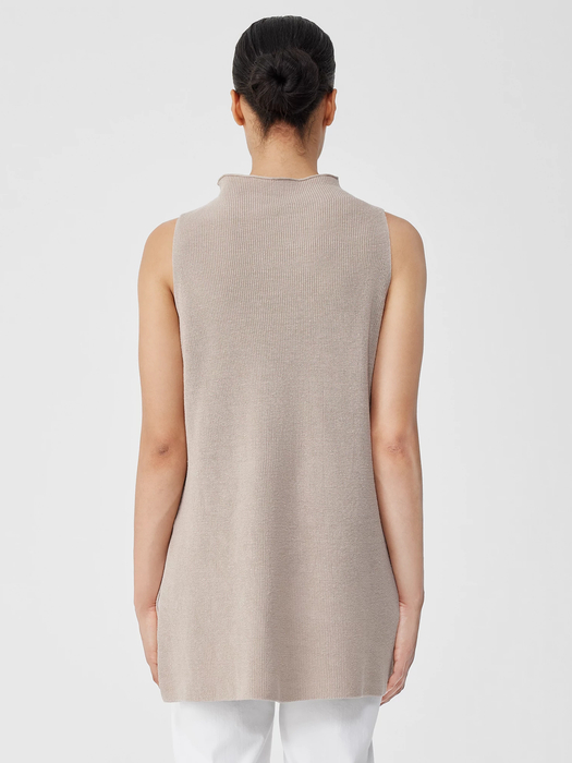 Organic Linen Cotton Funnel Neck Top