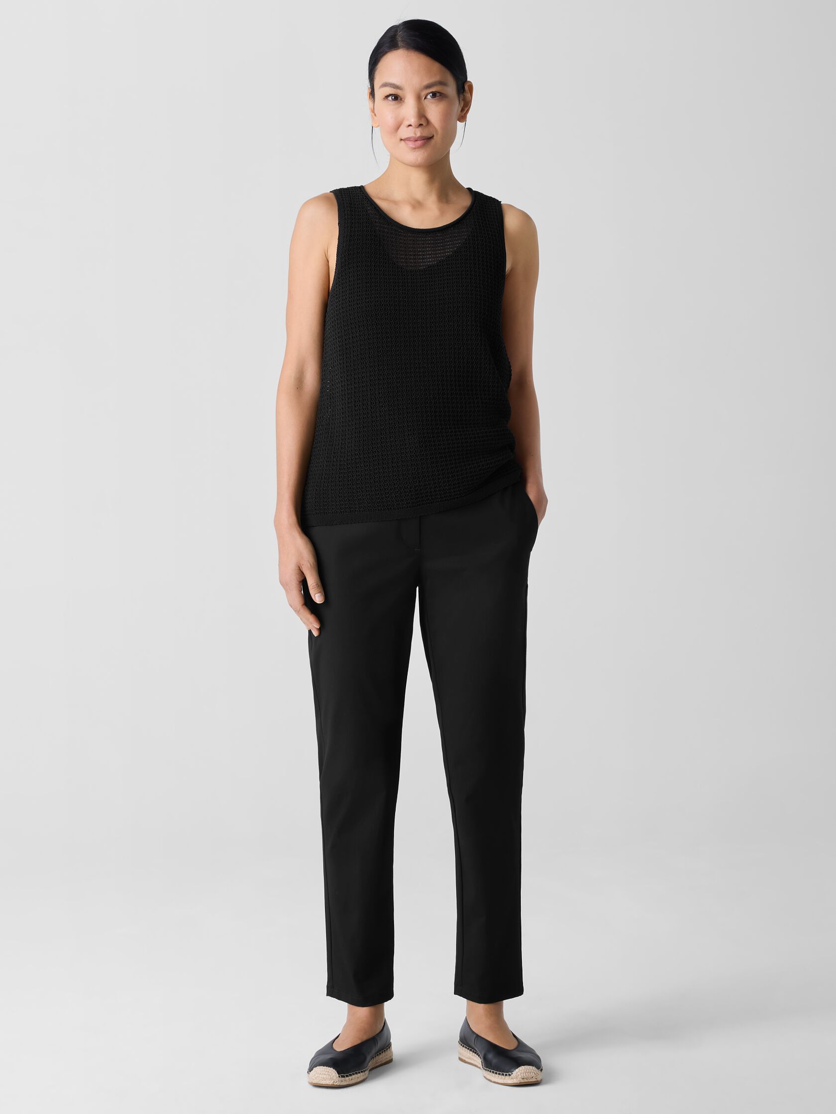 Stretch Cotton Twill Tapered Trouser Pant