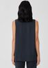 Silk Georgette Crepe Pleated Tank