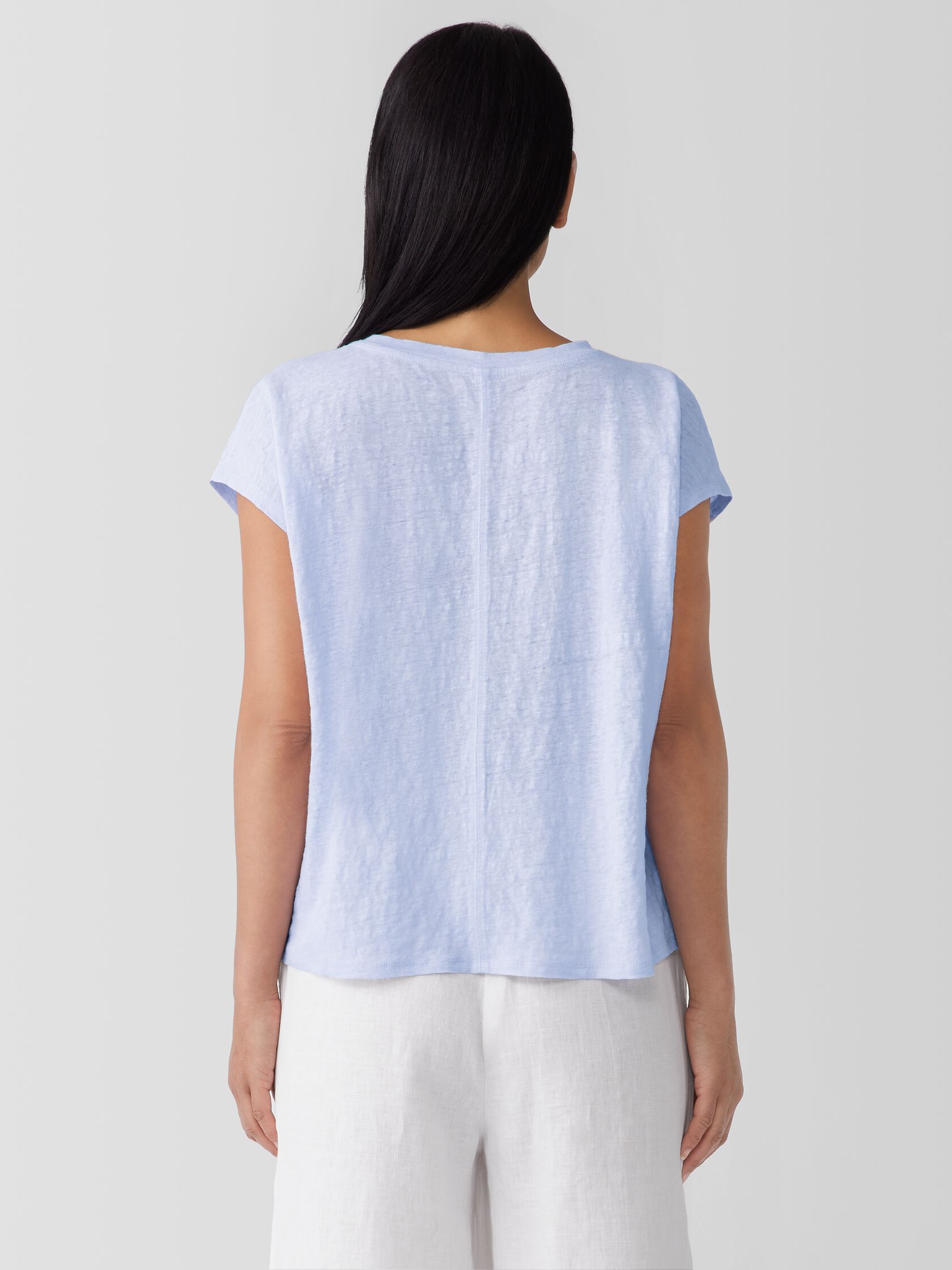 Organic Linen Jersey V-Neck Tee