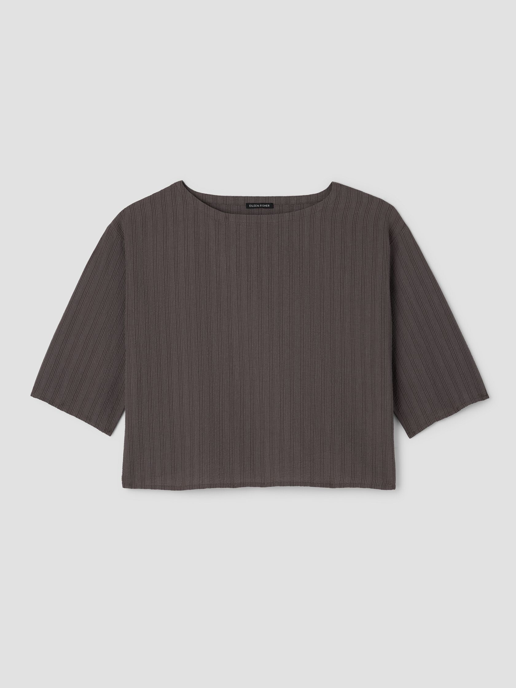 Cotton Blend Stripe Stitch Box-Top