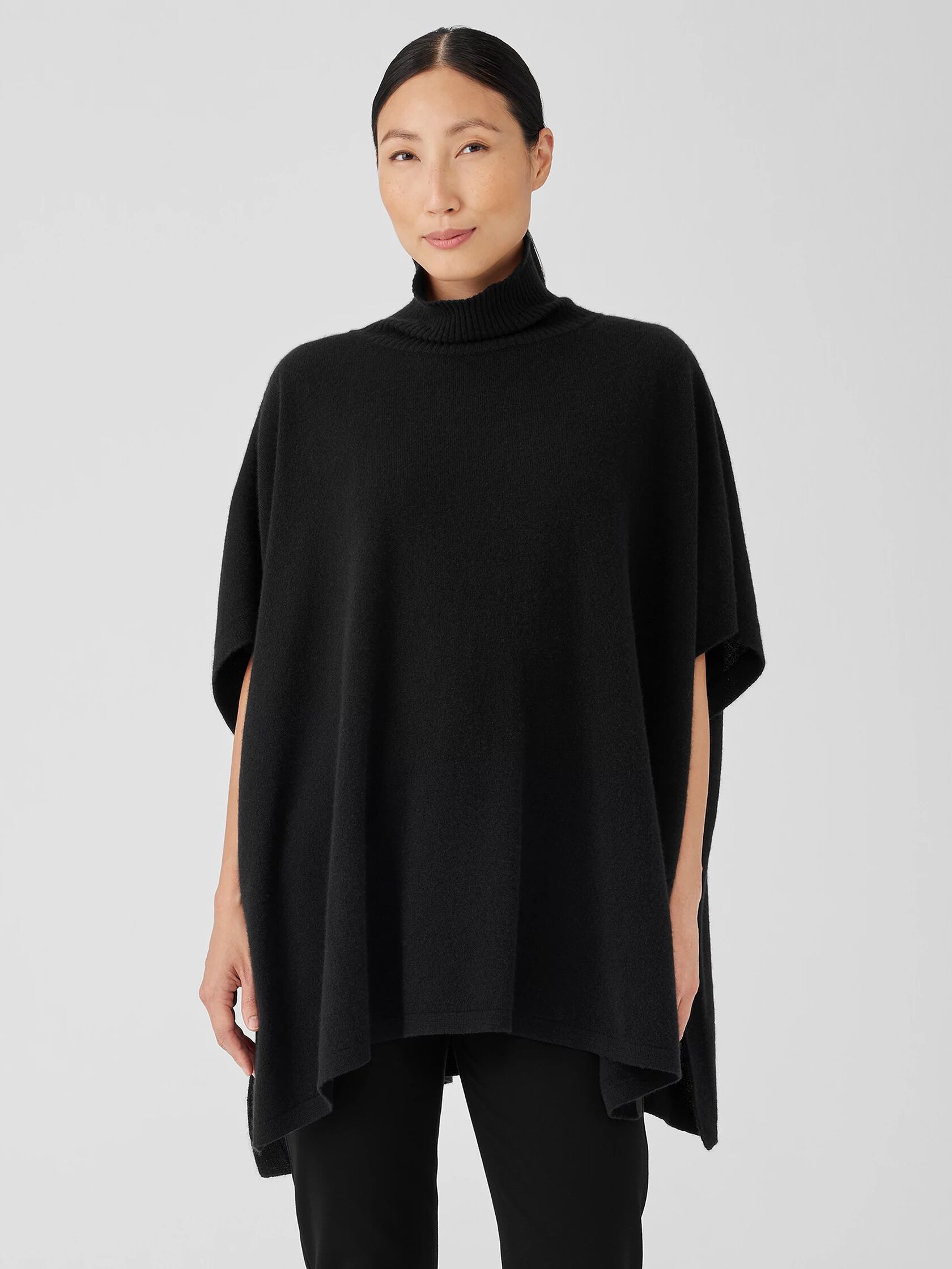 Italian Cashmere Turtleneck Poncho