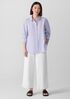 Striped Poplin Classic Collar Shirt