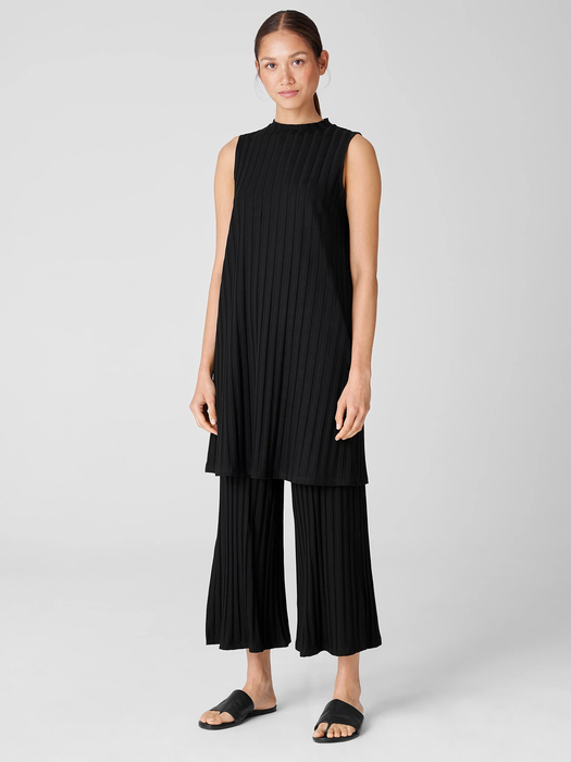 Wide Rib Stretch Mock Neck Dress