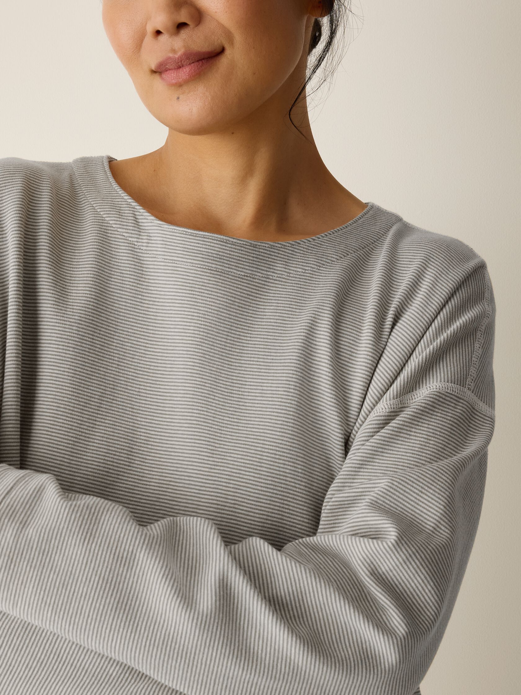 Doubleknit Organic Cotton Stripe Reversible Top