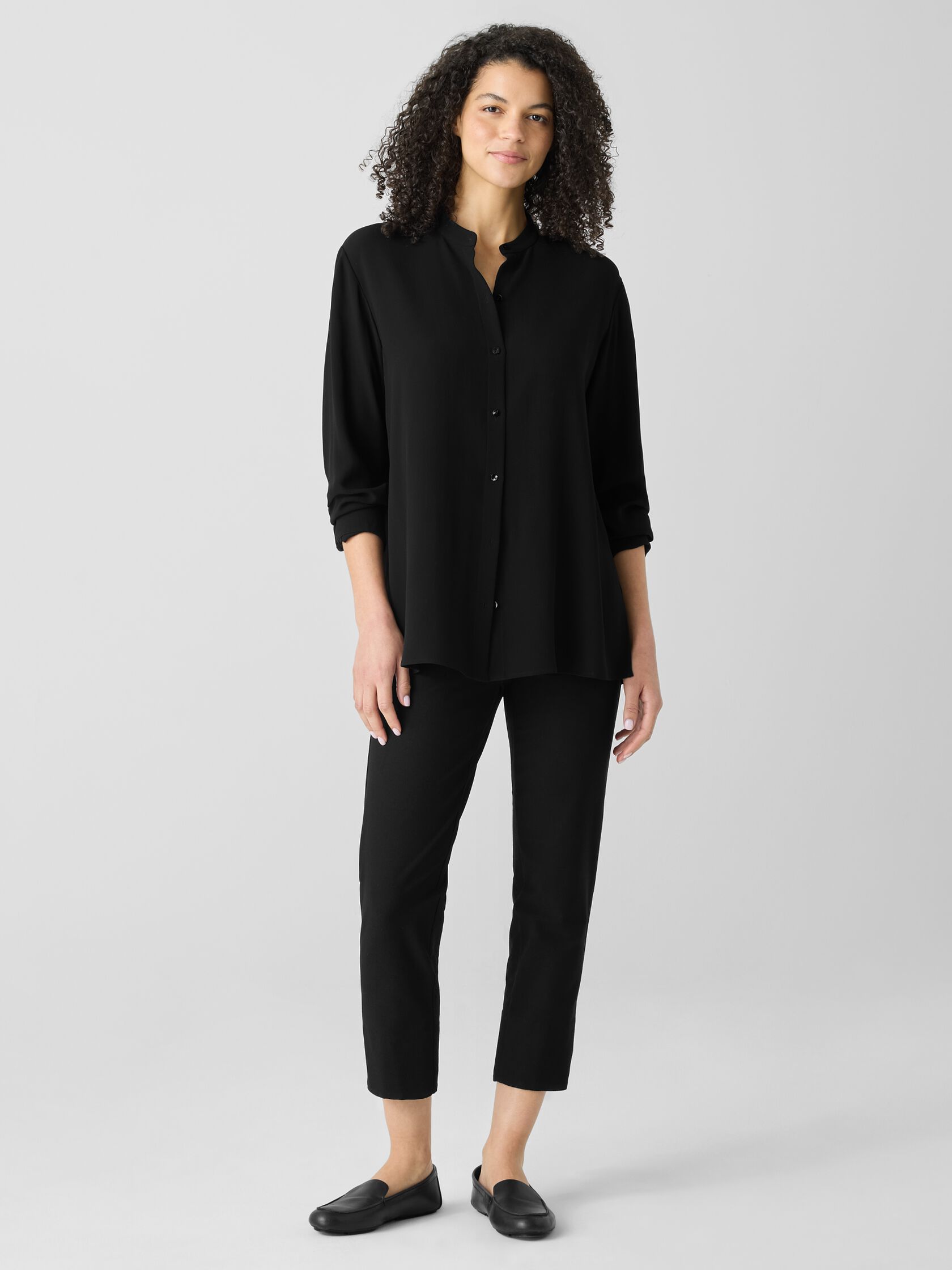 Washable Stretch Crepe Slim Pant