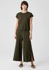 Fine Jersey Wide-Leg Pant with Slits