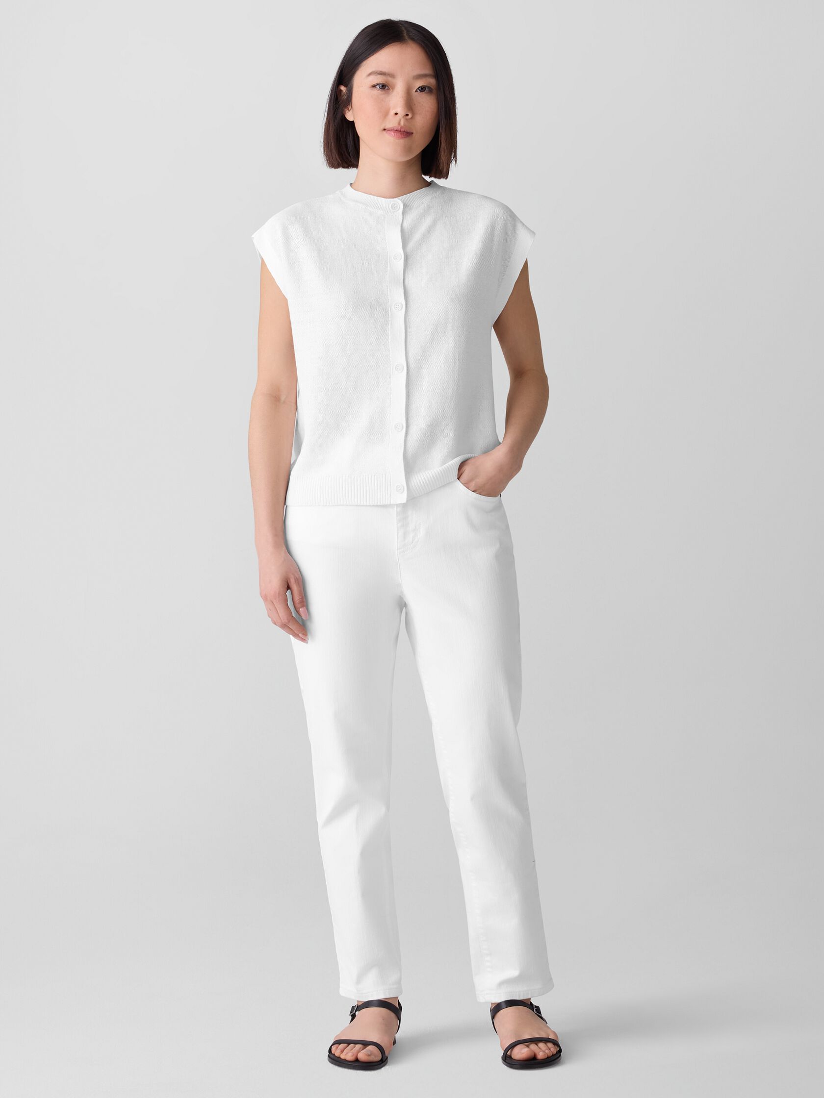 Garment-Dyed Organic Cotton Denim Slim Jean