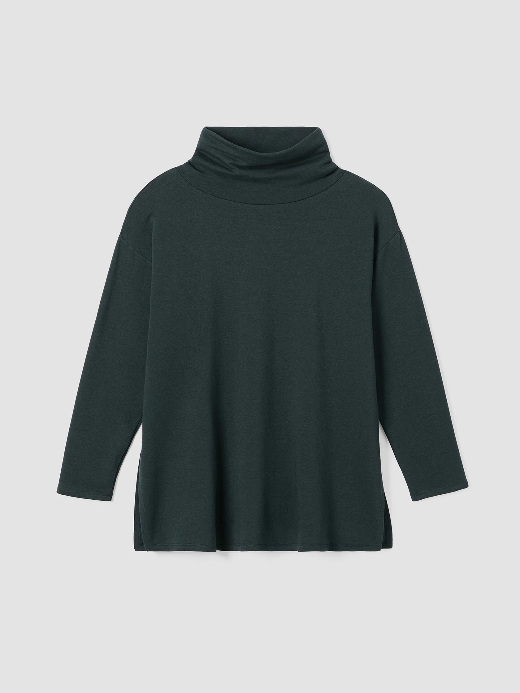 Cozy Brushed Terry Hug Funnel Neck Long Top