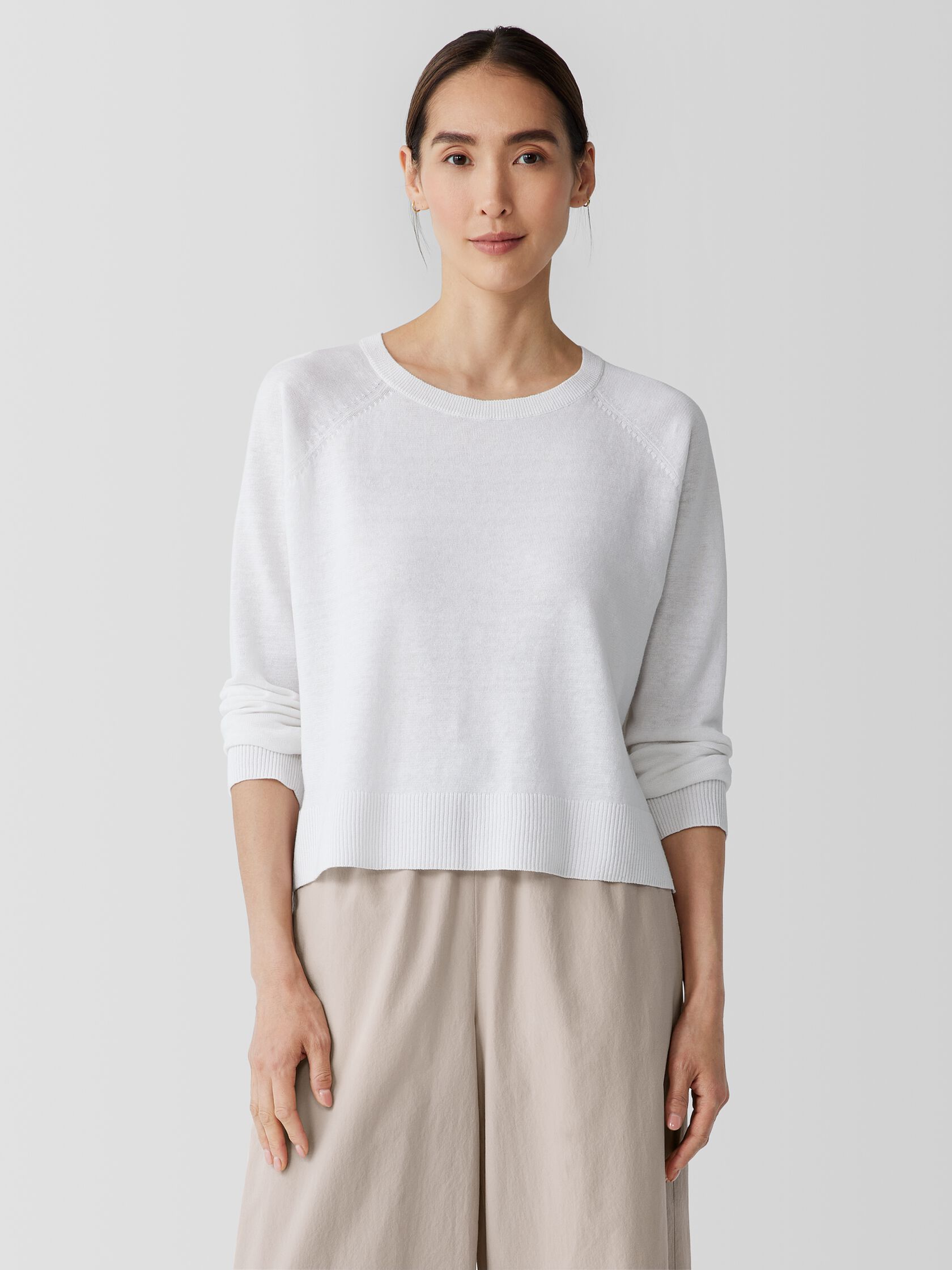 Organic Linen Cotton Raglan-Sleeve Top