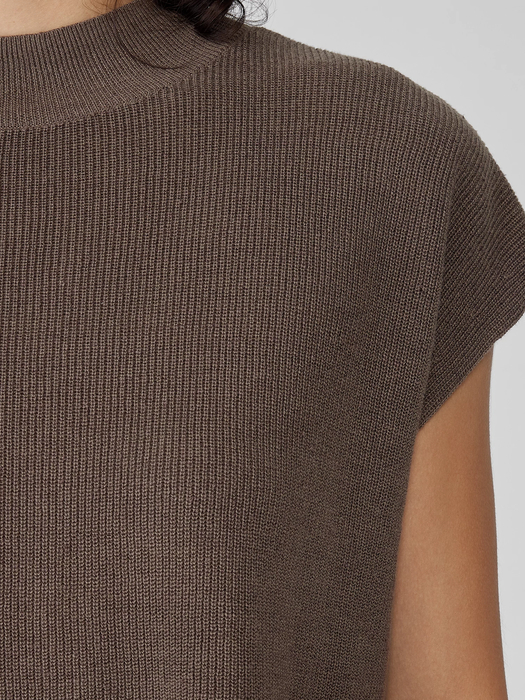 Organic Linen Cotton Mock Neck Top