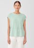 Organic Linen Jersey Shirred-Back Top
