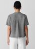 Puckered Organic Linen Band Collar Shirt