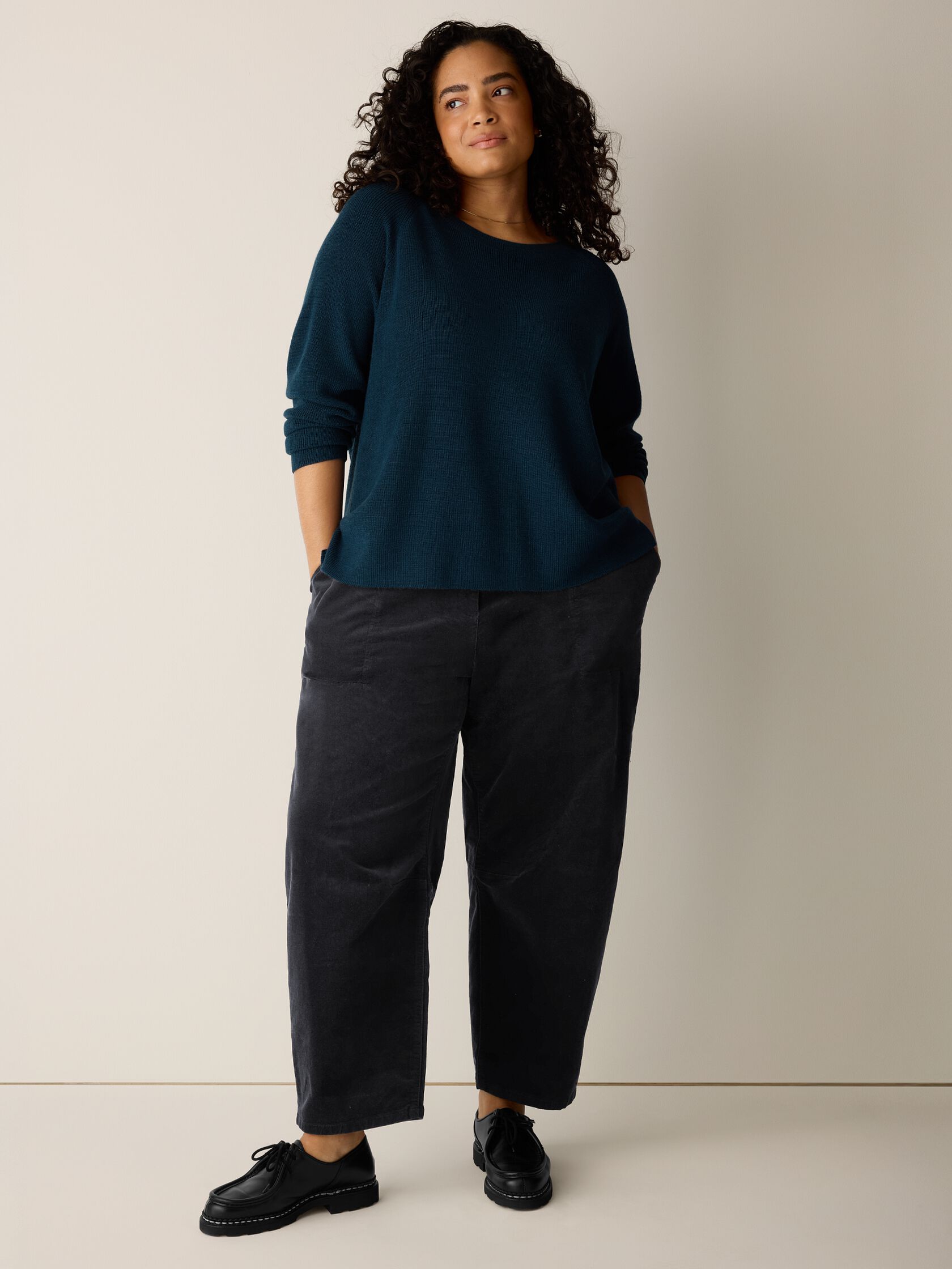 Merino Crew Neck Top in Regenerative Wool