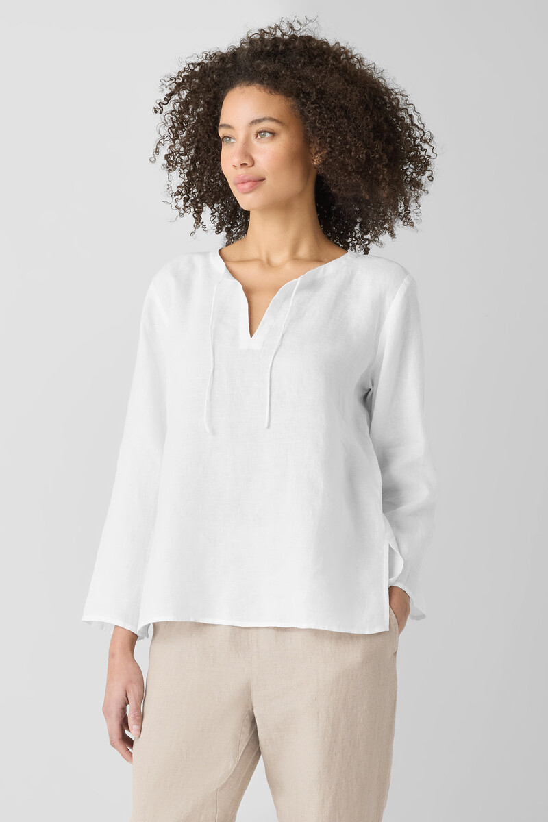 Organic Handkerchief Linen Round Neck Top Organic Handkerchief Linen Round Neck Top