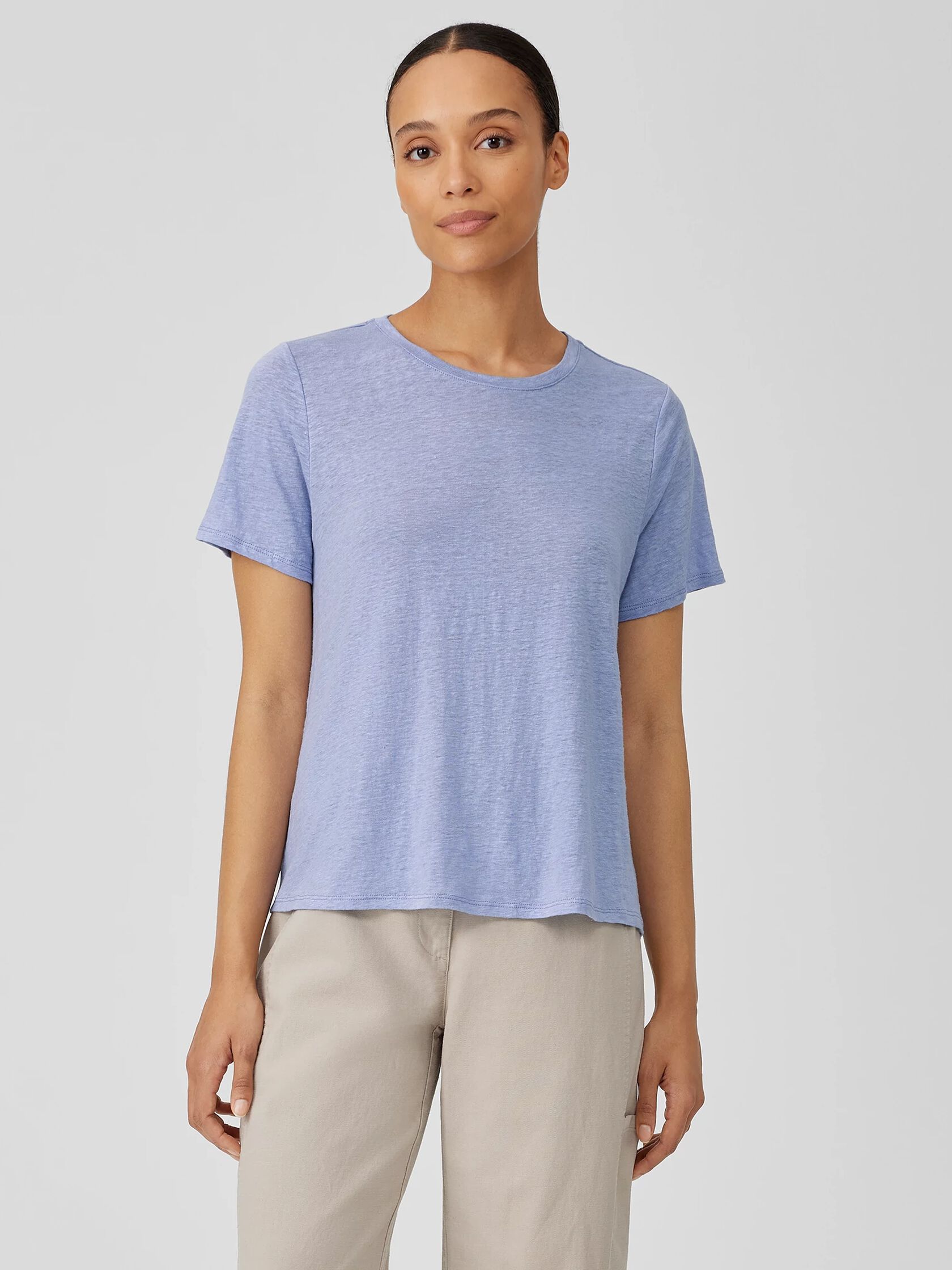 Organic Linen Jersey Crew Neck Tee