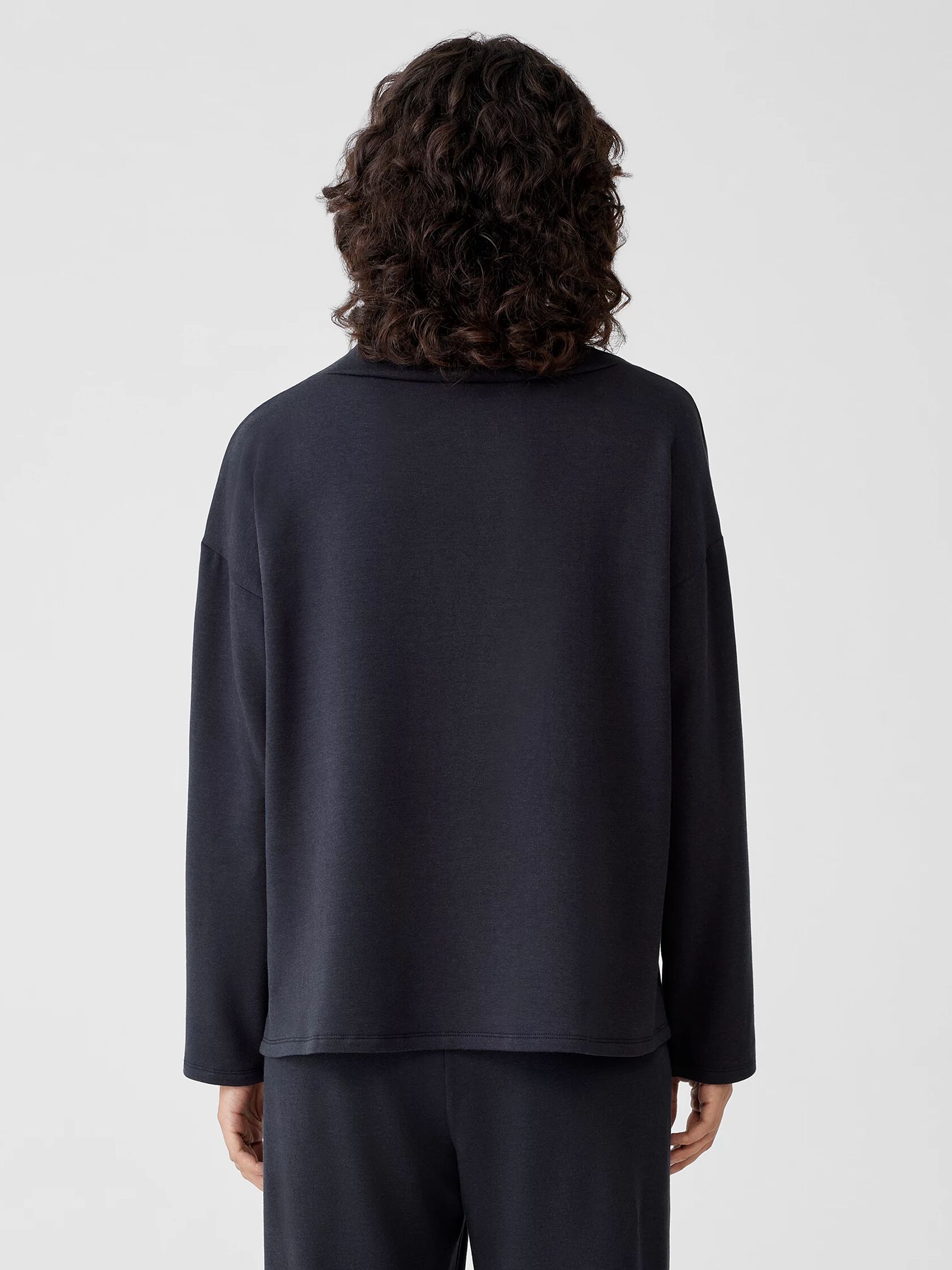 Cozy Brushed Terry Hug Funnel Neck Box-Top