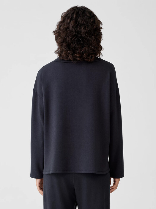 Cozy Brushed Terry Hug Funnel Neck Box-Top