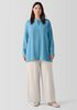 Silk Georgette Crepe Band Collar Shirt