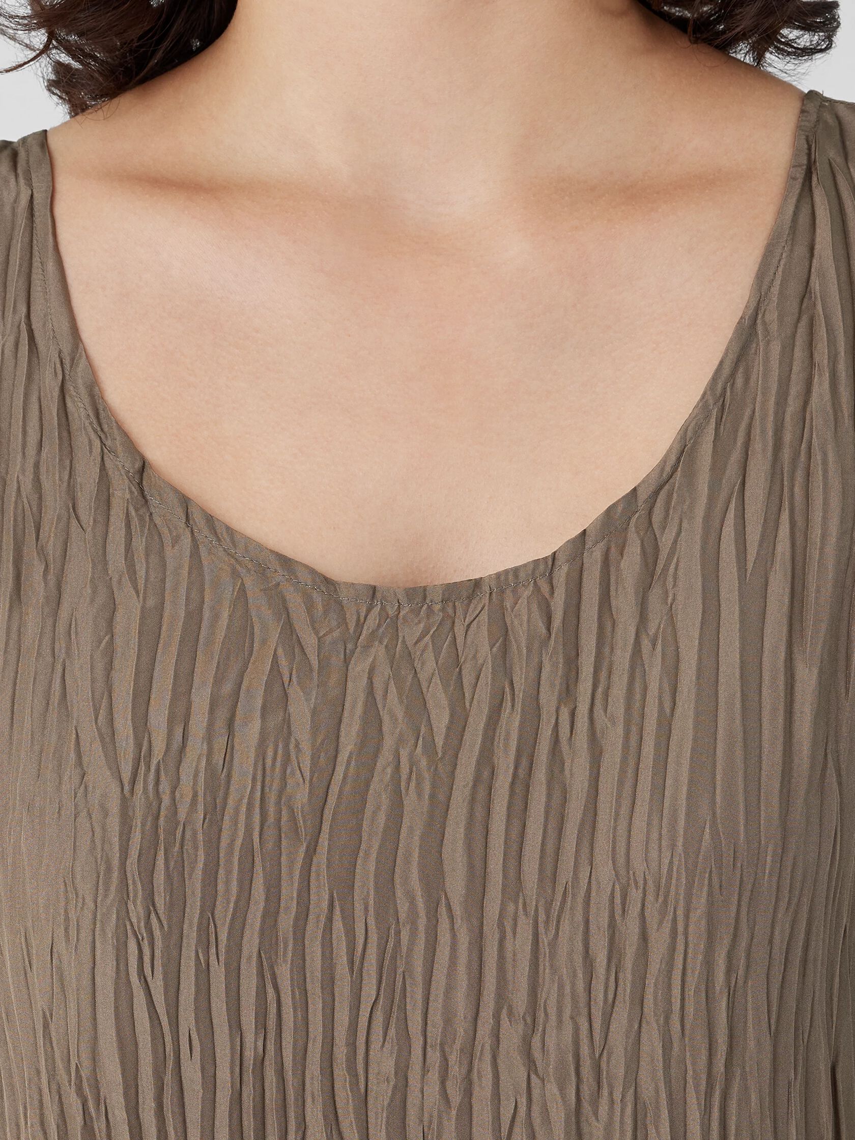 Crushed Silk Tiered Dress