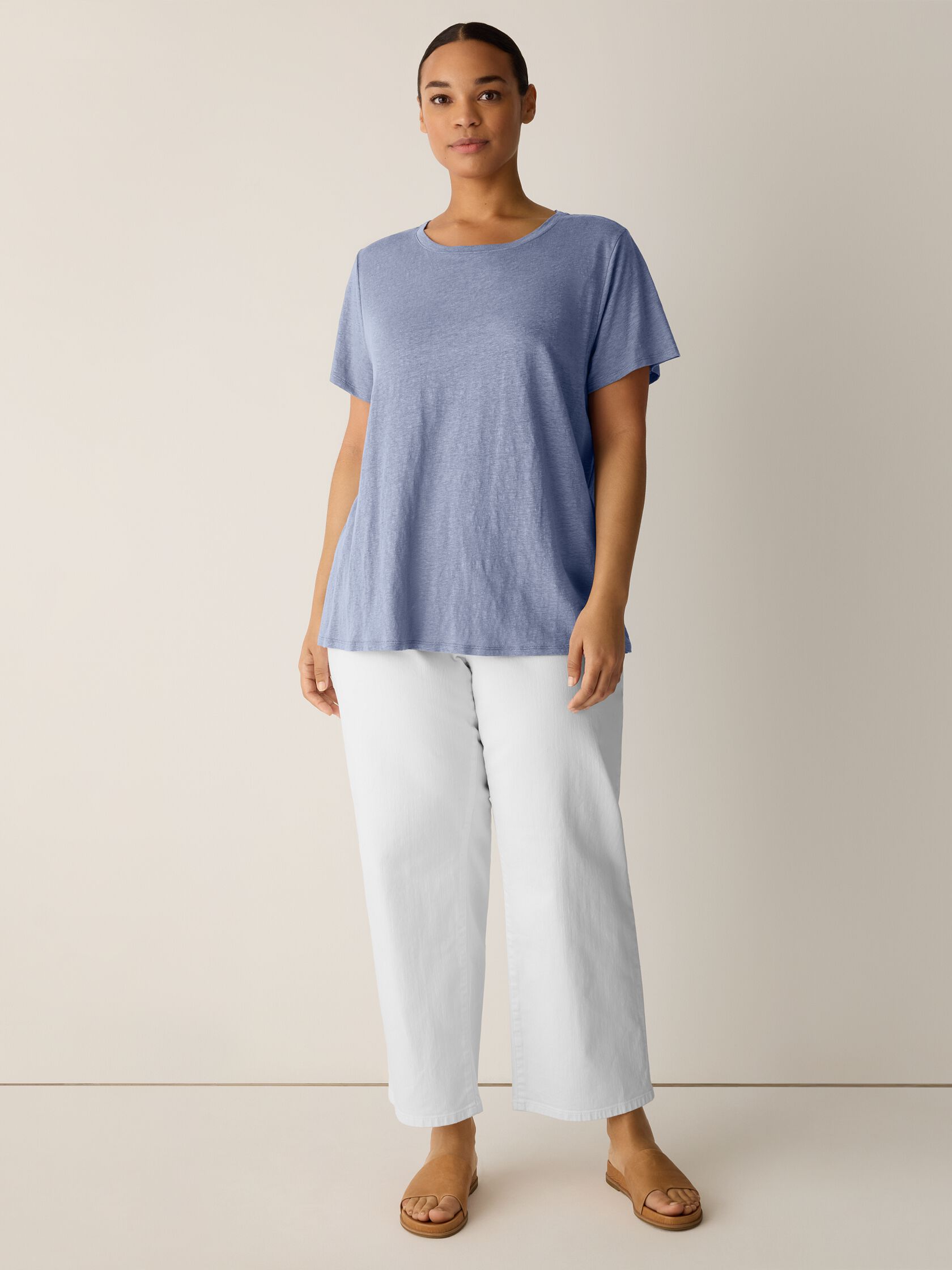 Organic Linen Jersey Crew Neck Tee