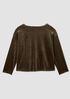 Cozy Velour Knit Bateau Neck Top