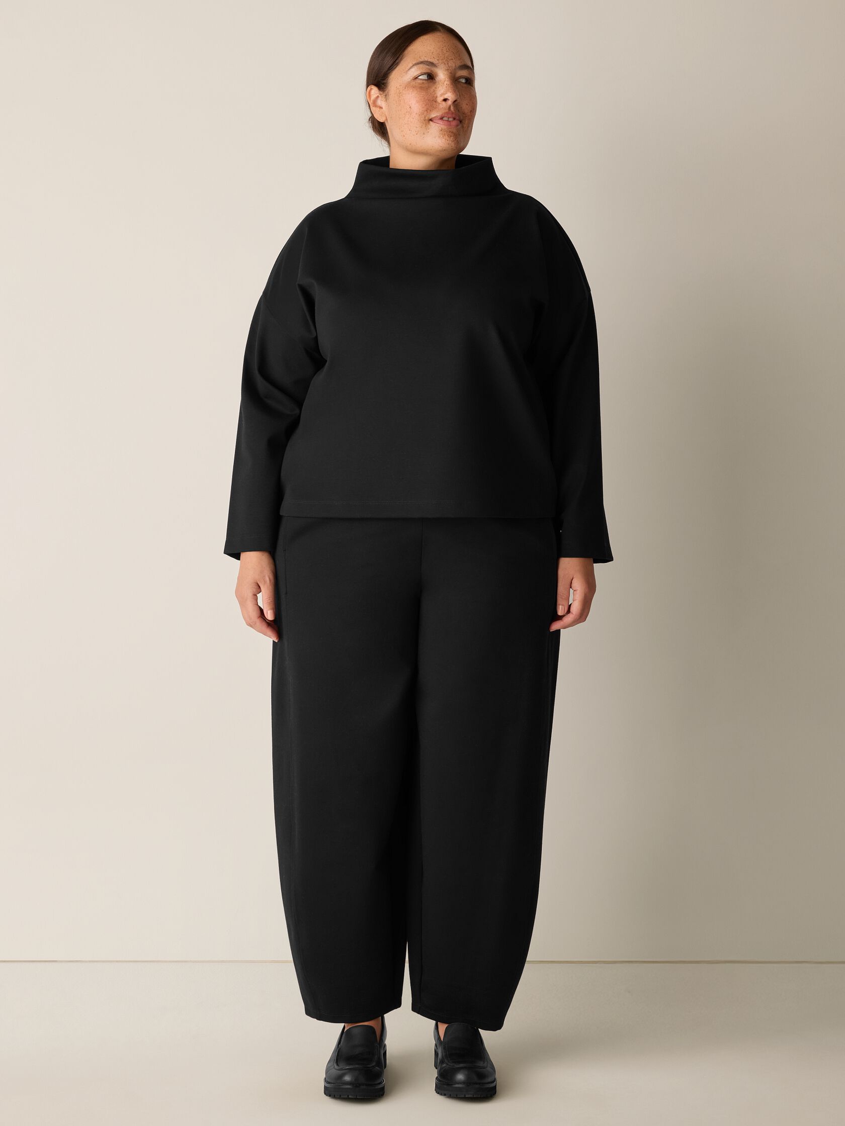 Washable Flex Ponte Curved Lantern Pant