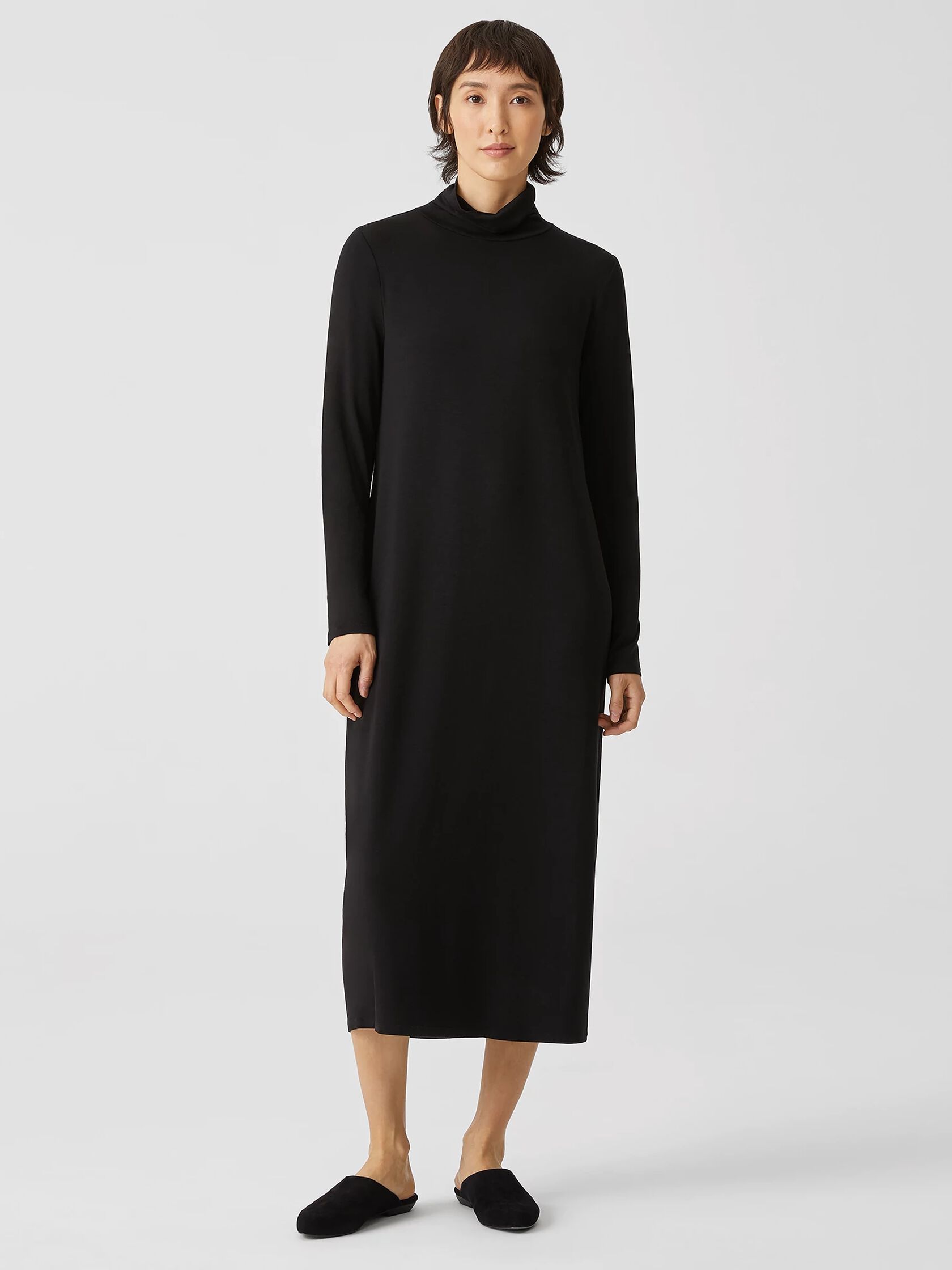 Fine Jersey Scrunch Neck Dress