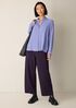 Silk Georgette Crepe Band Collar Top