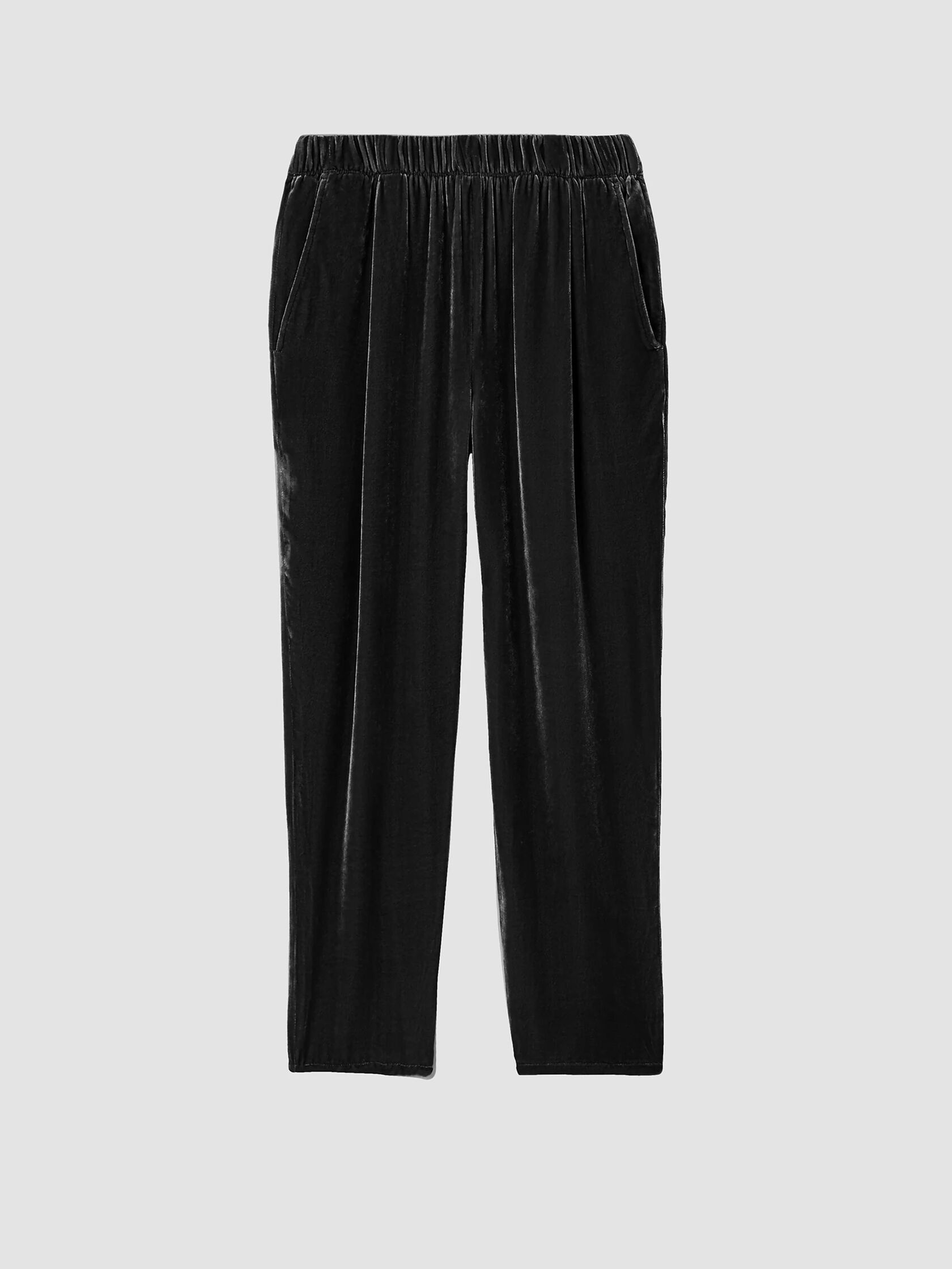 Velvet Pleated Tapered Pant