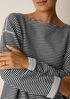 Doubleknit Organic Cotton Stripe Bateau Neck Top