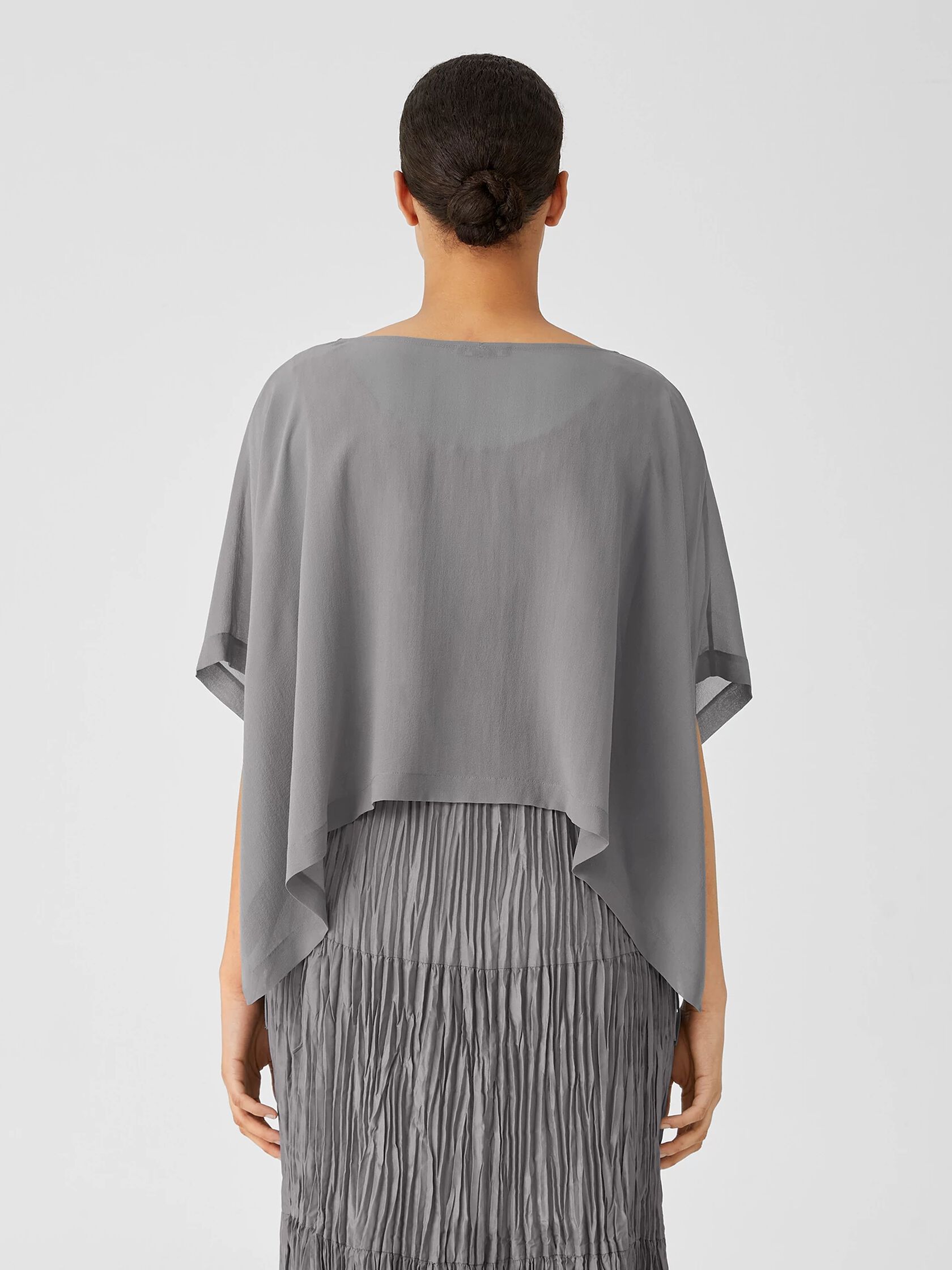 Sheer Silk Georgette Poncho