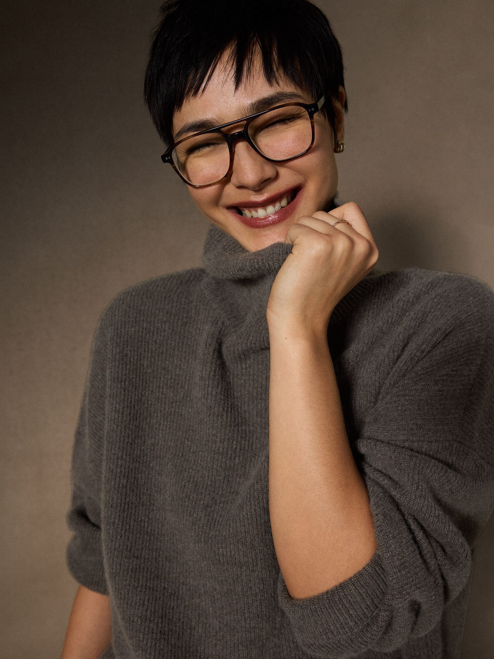 Italian Cashmere Turtleneck Top