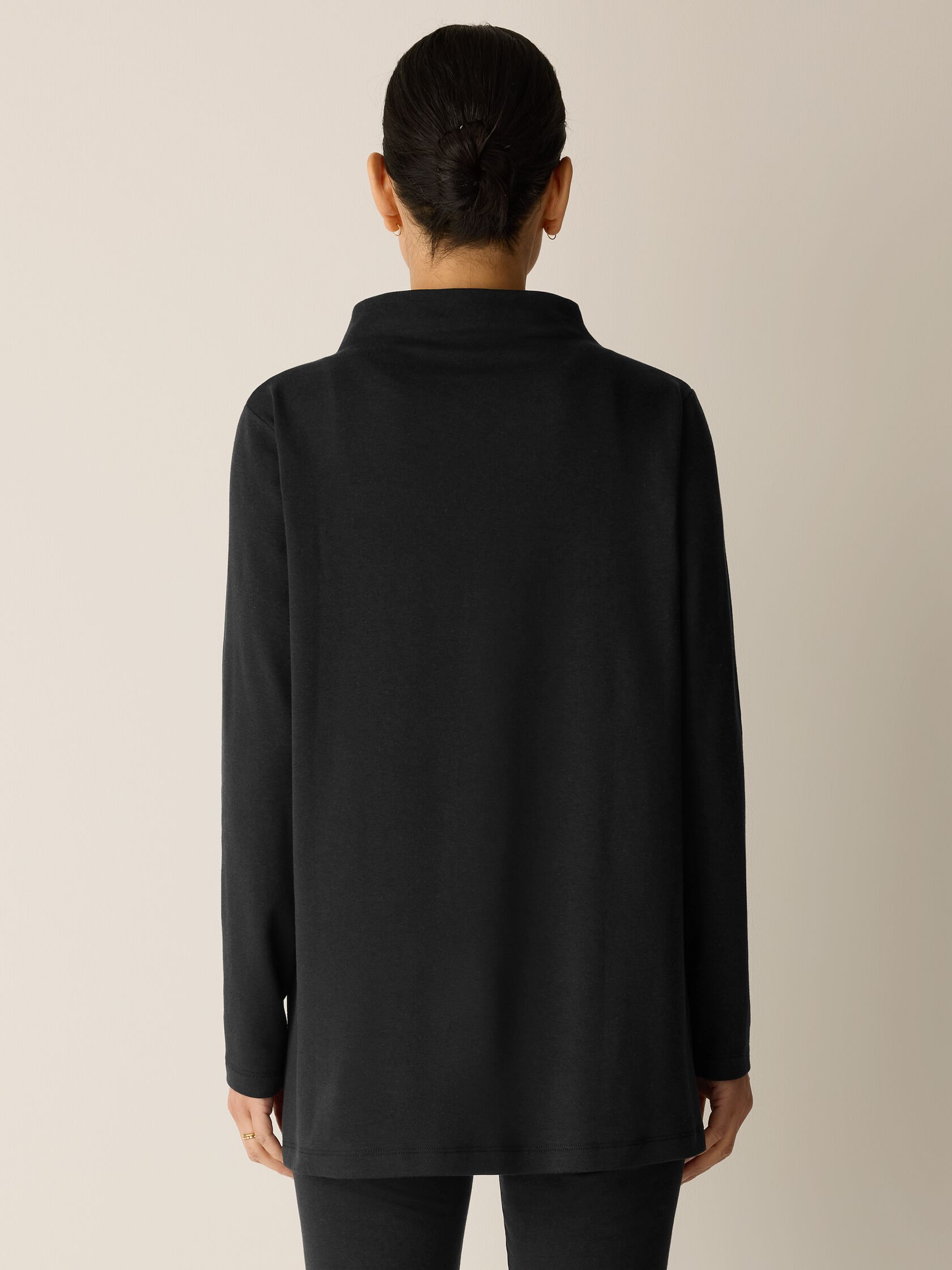 Cozy Brushed Terry Hug Funnel Neck Long Top