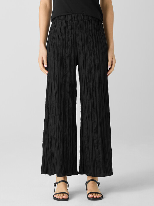 Crushed Silk Wide-Leg Pant