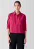 Washed Organic Cotton Poplin Classic Collar Short Shirt