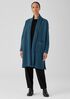 Lightweight Boiled Wool High Collar Coat in Regenerative Wool