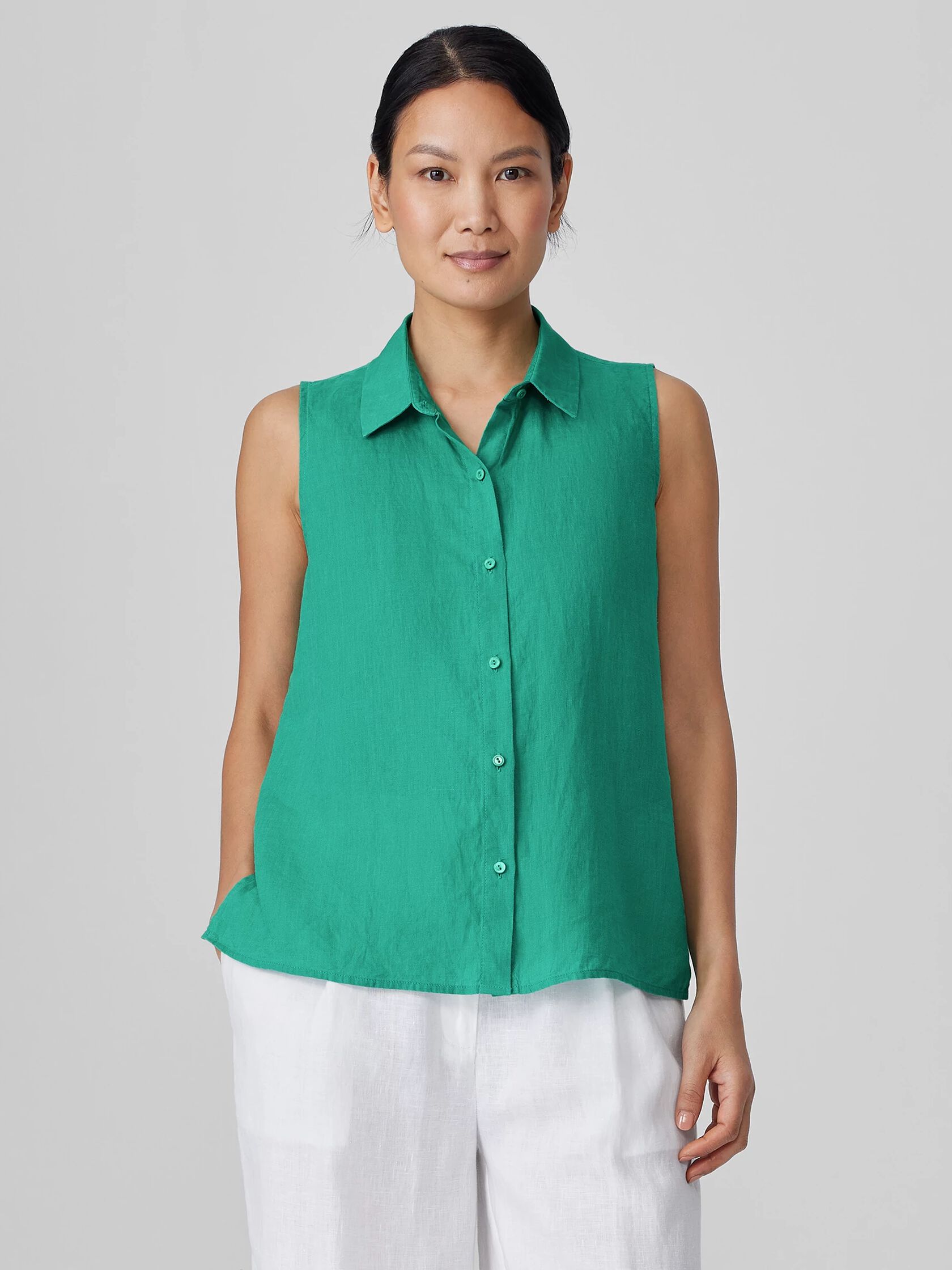 Organic Handkerchief Linen Sleeveless Shirt