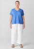 Organic Cotton Slubby Jersey V-Neck Tee