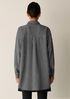 Wool Cotton Check Classic Collar Long Shirt