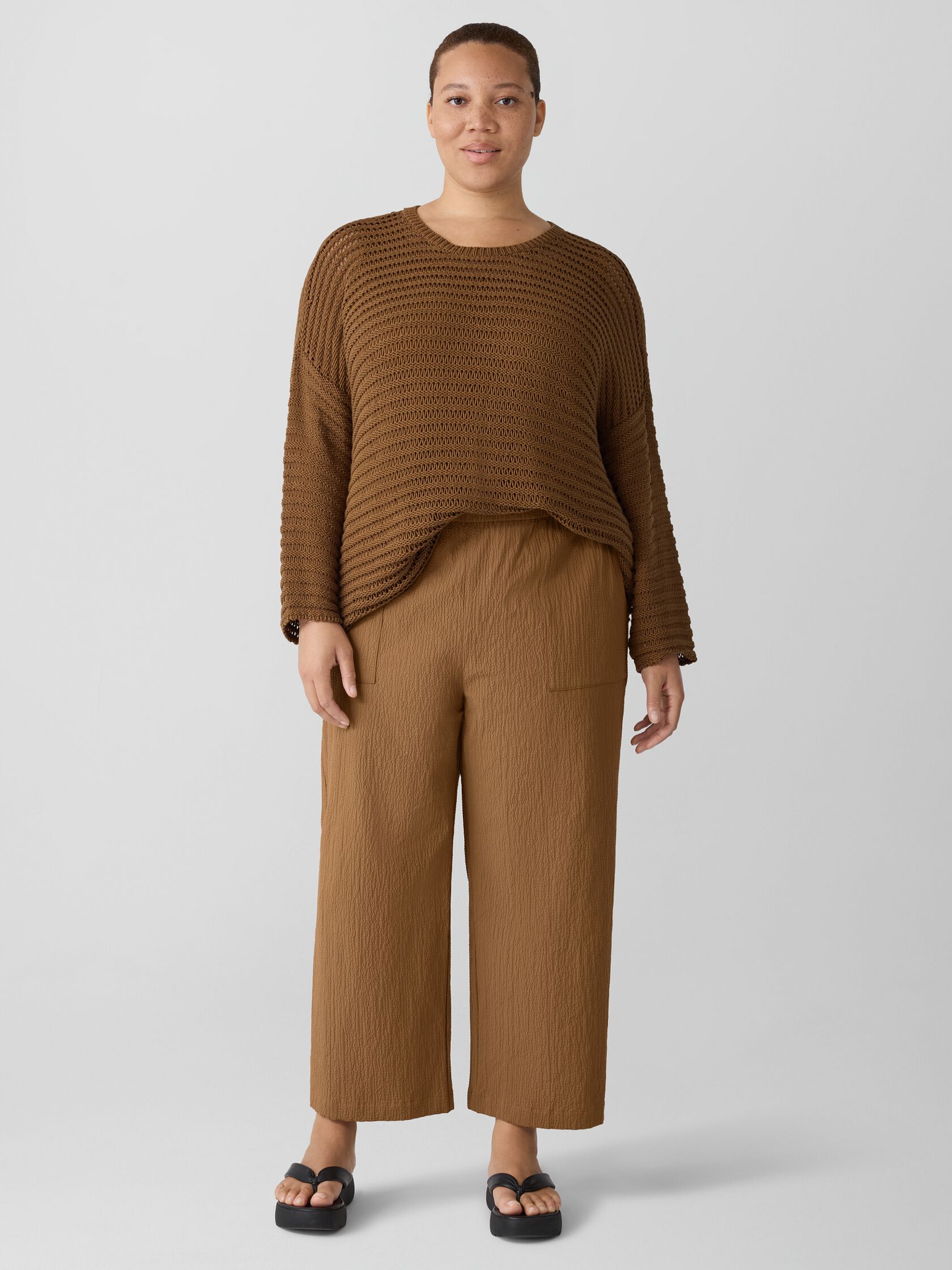 Organic Cotton Pucker Straight Pant