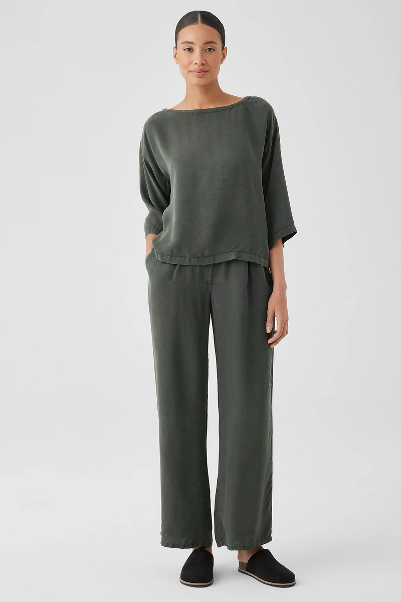 Sandwashed Twill Wide Trouser Pant