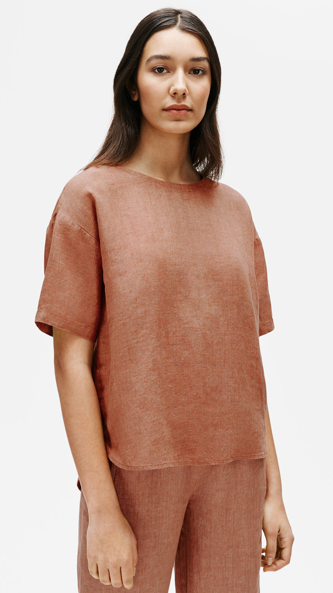 見逃し厳禁！おトクな Linen Organic Washed Delave FISHER EILEEN | Box-Top トップス