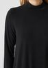Sandwashed Cupro Knit Mock Neck Top